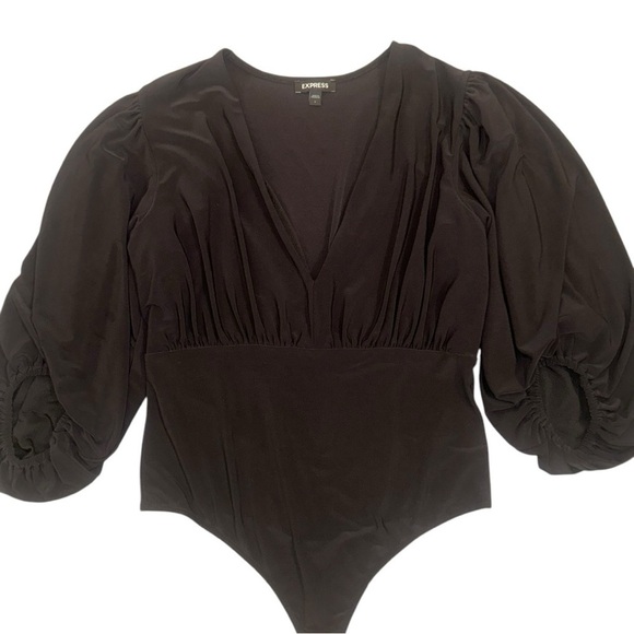 Express Black Balloon Sleeve Bodysuit - Picture 15 of 15